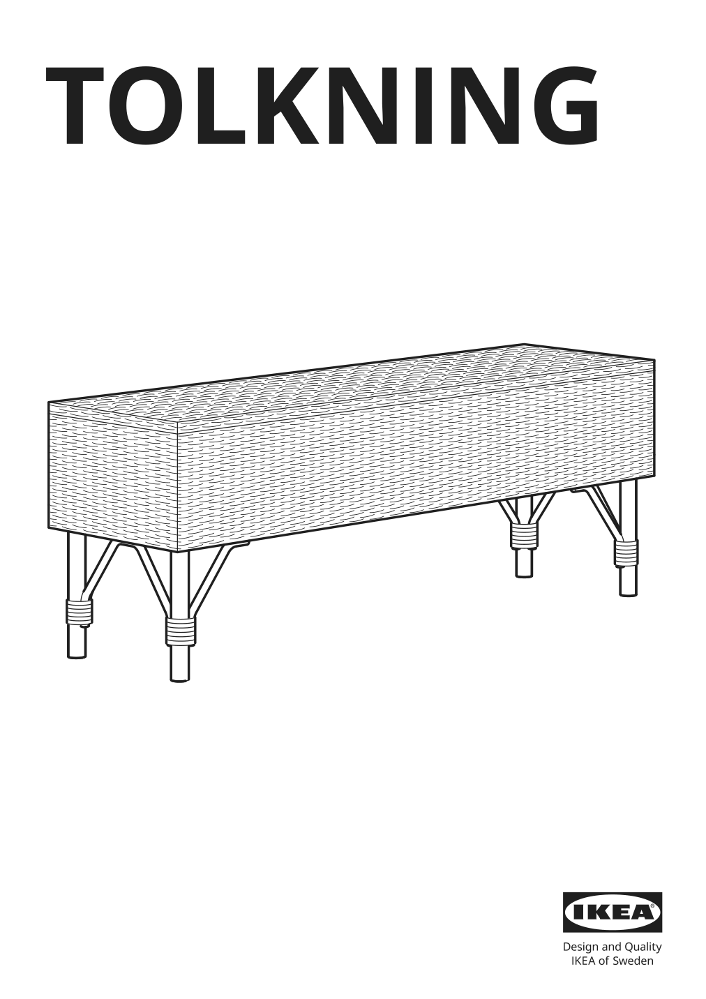 Assembly instructions for IKEA Tolkning bench with storage handmade rattan | Page 1 - IKEA TOLKNING bench with storage 805.126.57