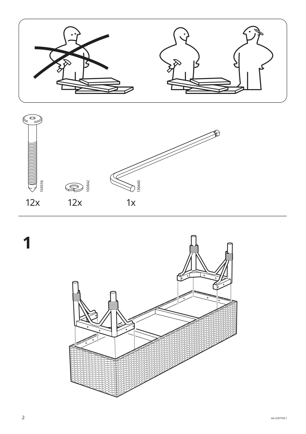 Assembly instructions for IKEA Tolkning bench with storage handmade rattan | Page 2 - IKEA TOLKNING bench with storage 805.126.57