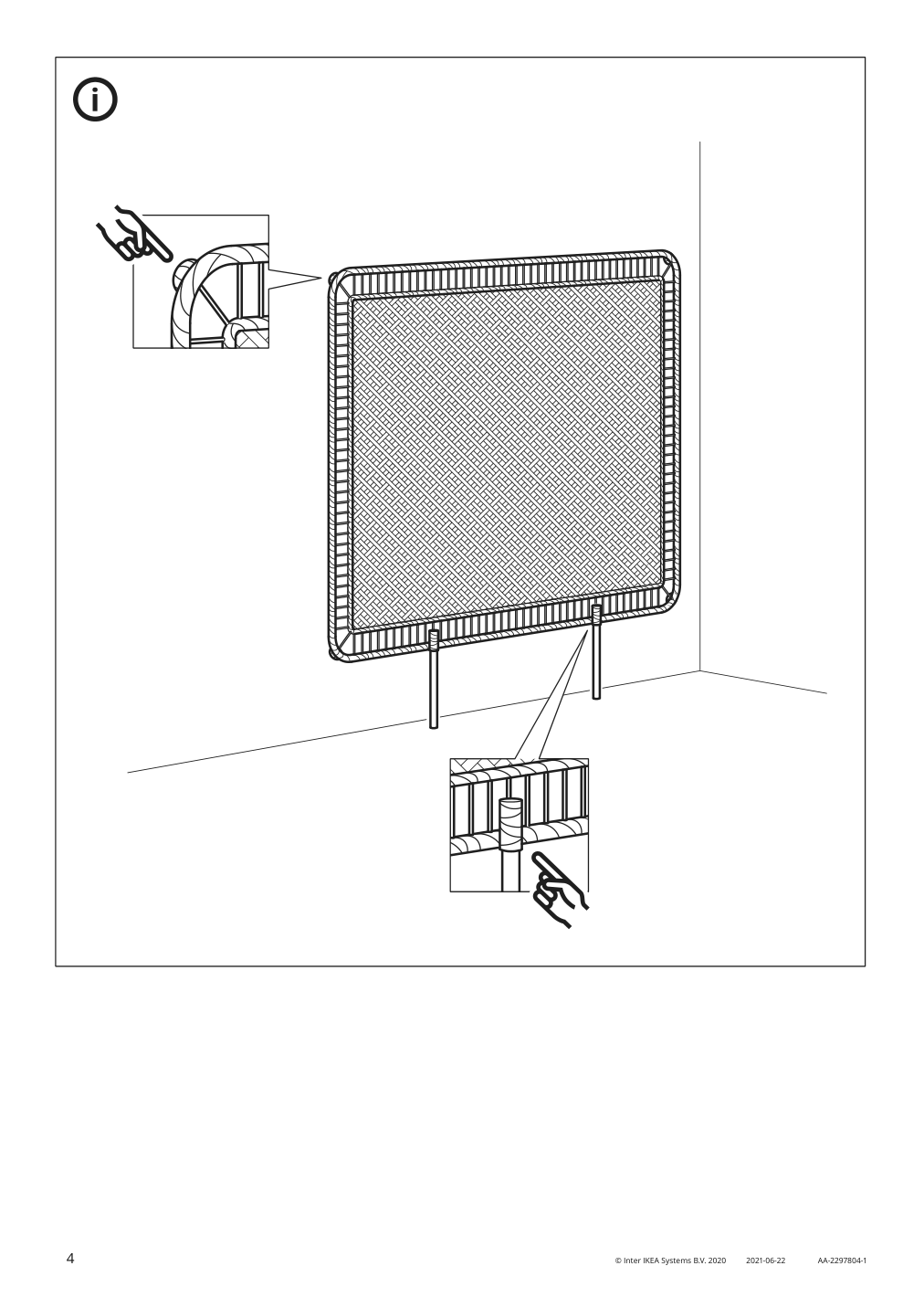 Assembly instructions for IKEA Tolkning headboard handmade rattan | Page 4 - IKEA TOLKNING headboard 305.126.31