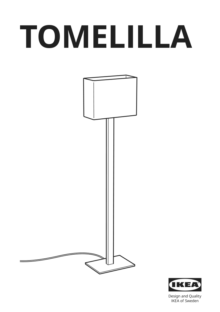 Assembly instructions for IKEA Tomelilla floor lamp nickel plated white | Page 1 - IKEA TOMELILLA floor lamp 304.640.41