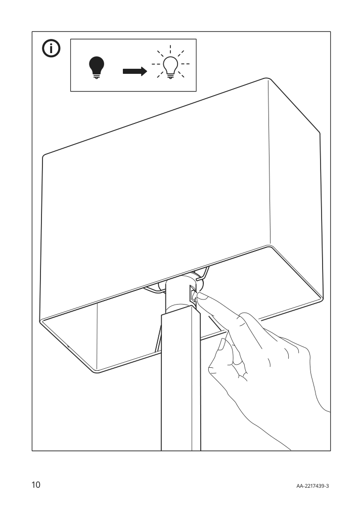 Assembly instructions for IKEA Tomelilla floor lamp nickel plated white | Page 10 - IKEA TOMELILLA floor lamp 304.640.41