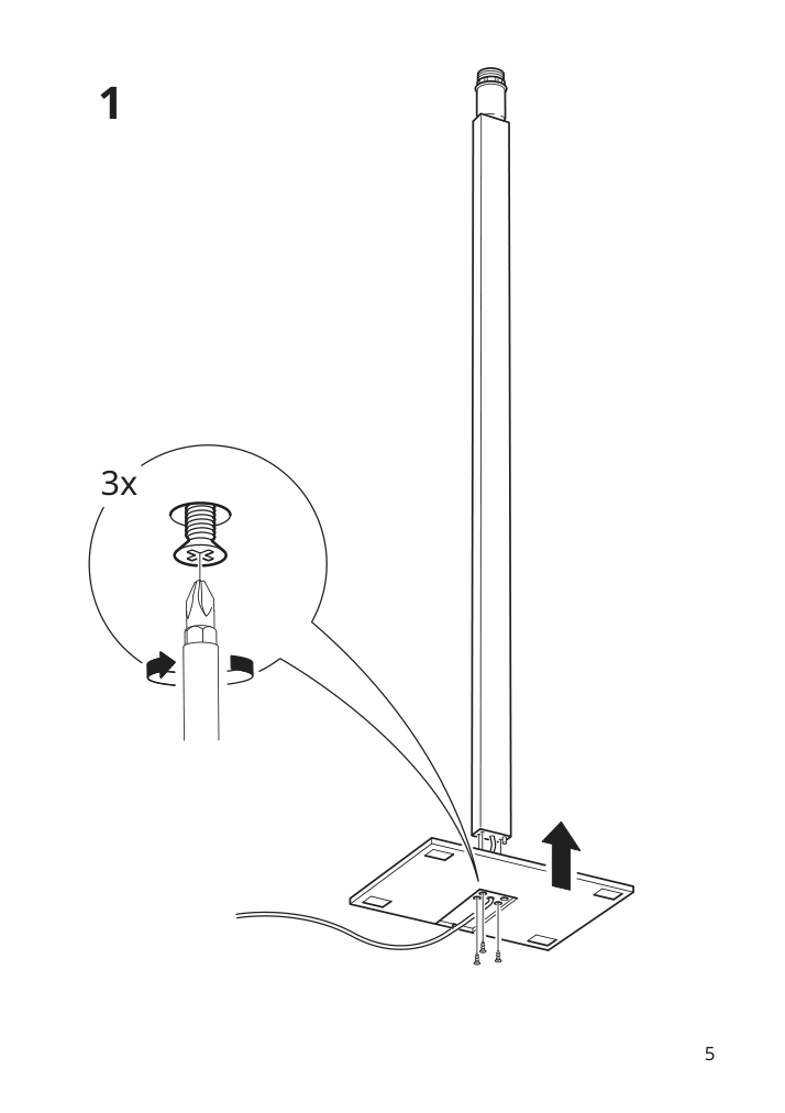 Assembly instructions for IKEA Tomelilla floor lamp nickel plated white | Page 5 - IKEA TOMELILLA floor lamp 304.640.41