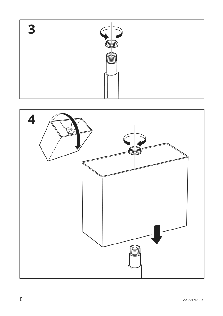 Assembly instructions for IKEA Tomelilla floor lamp nickel plated white | Page 8 - IKEA TOMELILLA floor lamp 304.640.41