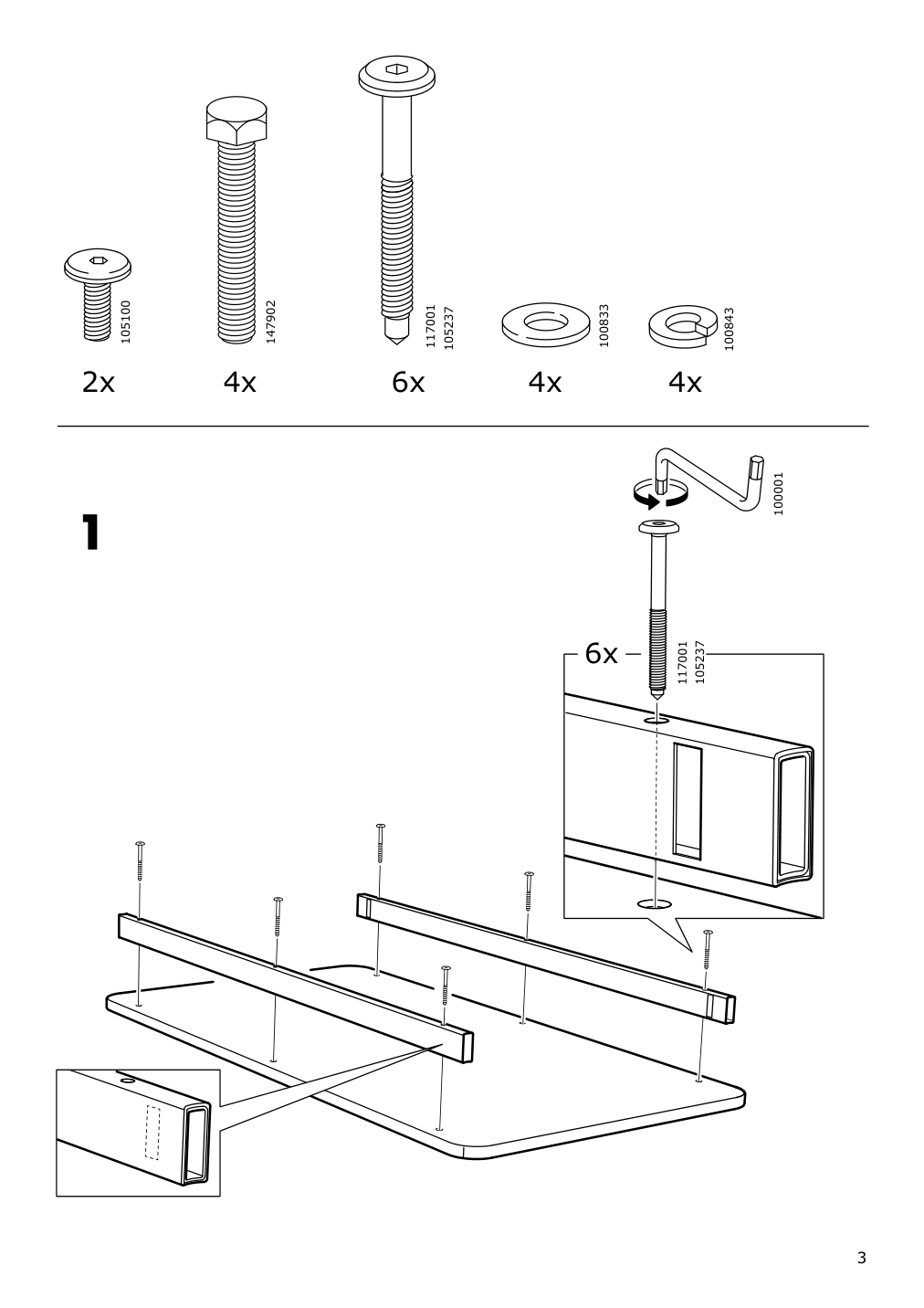 Assembly instructions for IKEA Tommaryd underframe anthracite | Page 3 - IKEA TOMMARYD underframe 504.141.92