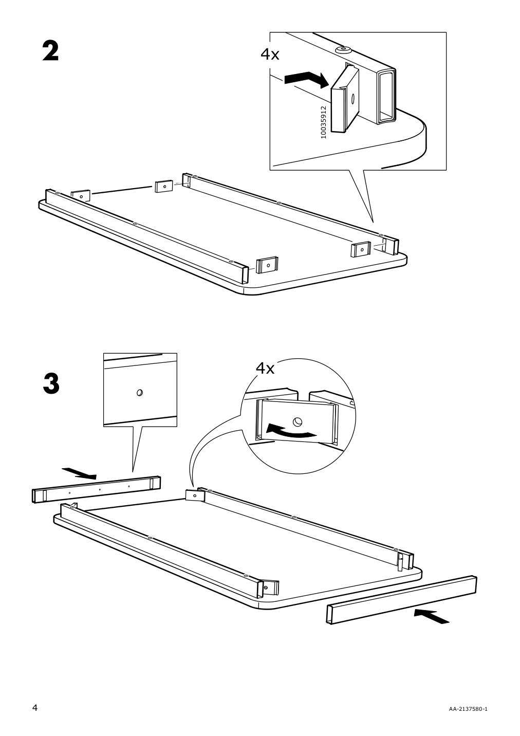 Assembly instructions for IKEA Tommaryd underframe anthracite | Page 4 - IKEA TOMMARYD underframe 504.141.92