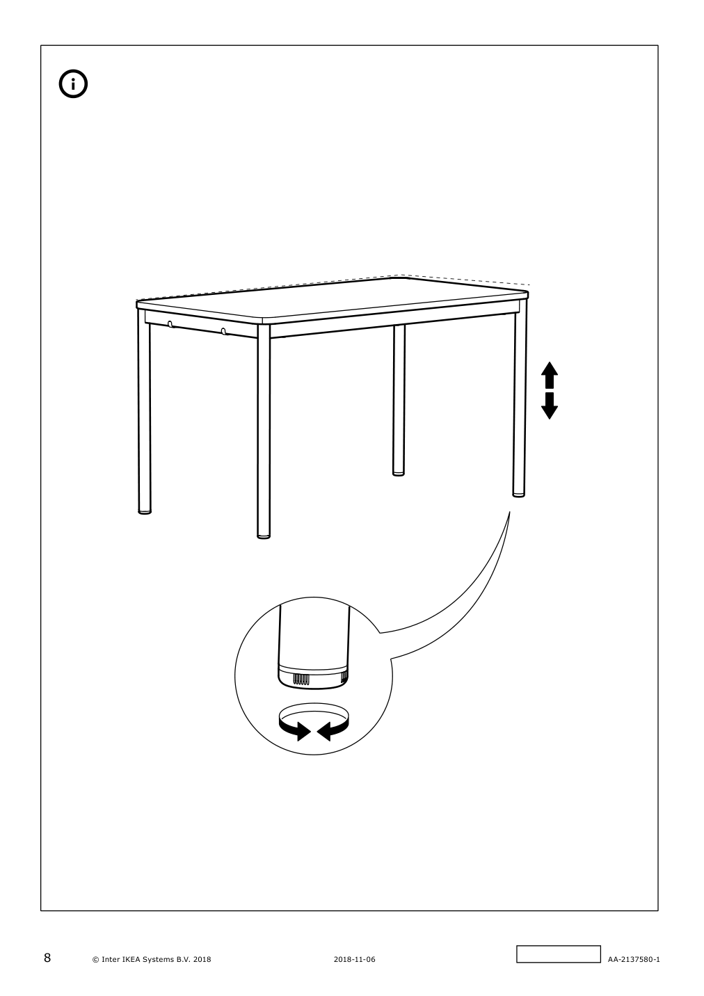 Assembly instructions for IKEA Tommaryd underframe anthracite | Page 8 - IKEA TOMMARYD / LÄKTARE conference table and chairs 895.283.81