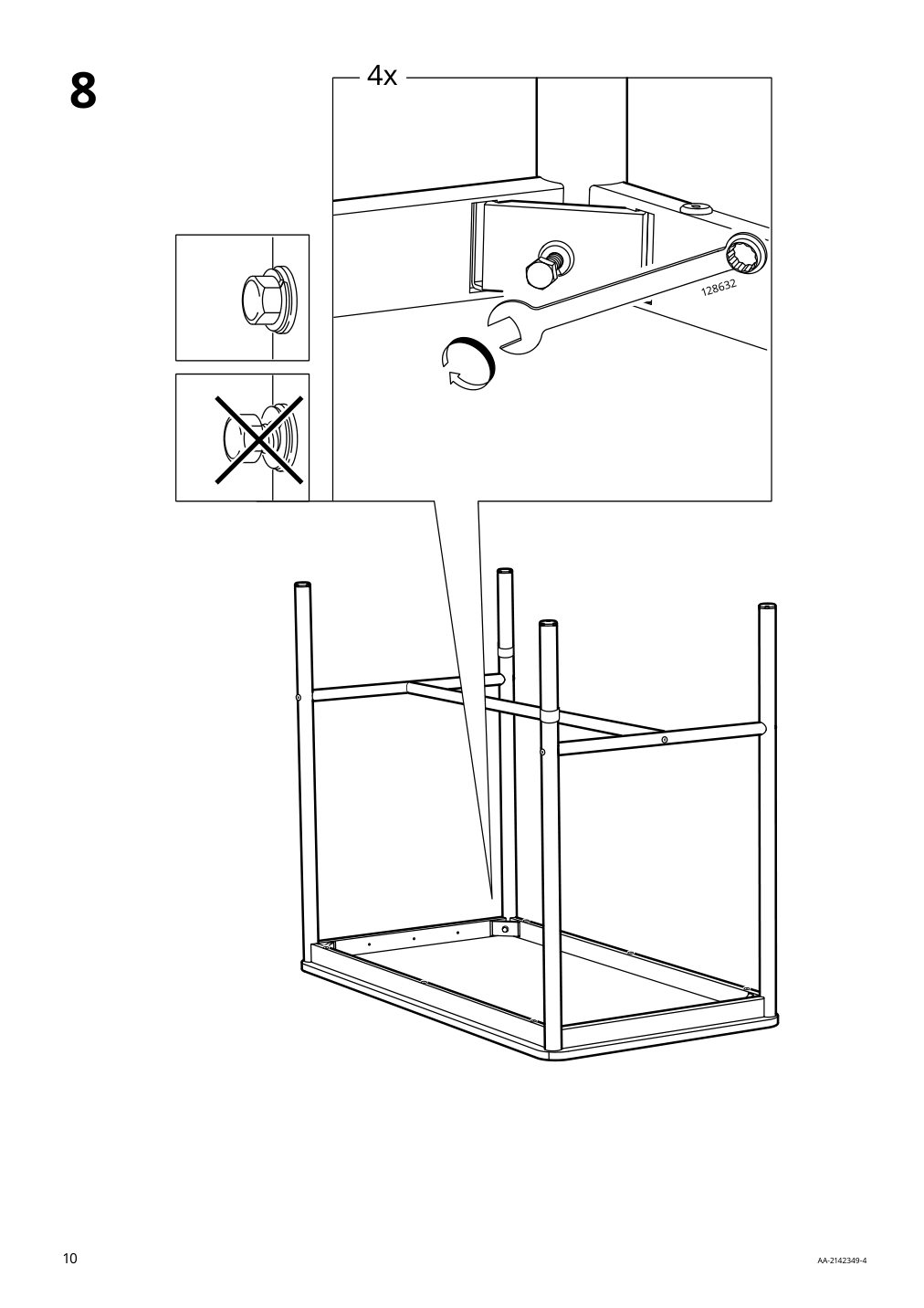 Assembly instructions for IKEA Tommaryd underframe anthracite | Page 10 - IKEA TOMMARYD table 493.875.28