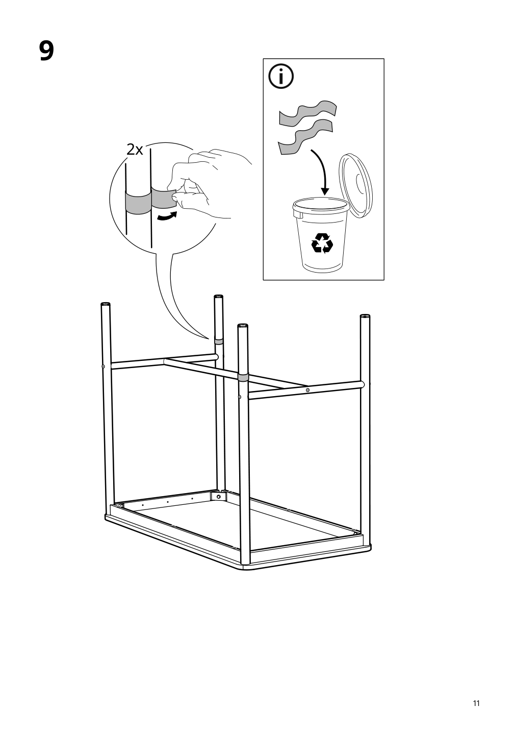 Assembly instructions for IKEA Tommaryd underframe anthracite | Page 11 - IKEA TOMMARYD table 493.875.28