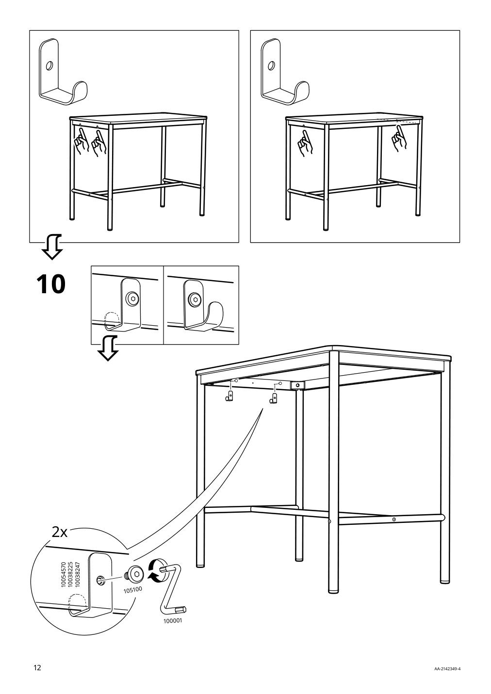 Assembly instructions for IKEA Tommaryd underframe anthracite | Page 12 - IKEA TOMMARYD table 493.875.28