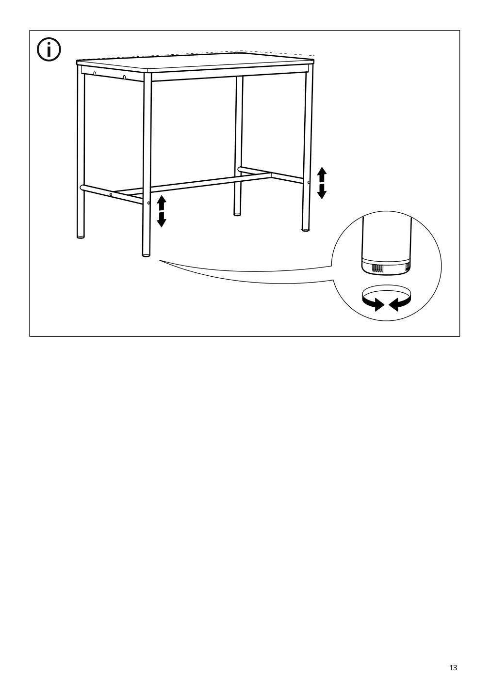 Assembly instructions for IKEA Tommaryd underframe anthracite | Page 13 - IKEA TOMMARYD table 493.875.28