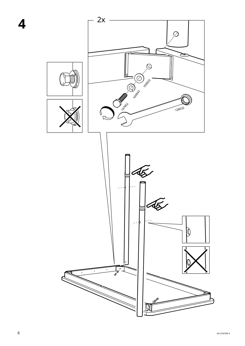 Assembly instructions for IKEA Tommaryd underframe anthracite | Page 6 - IKEA TOMMARYD table 493.875.28