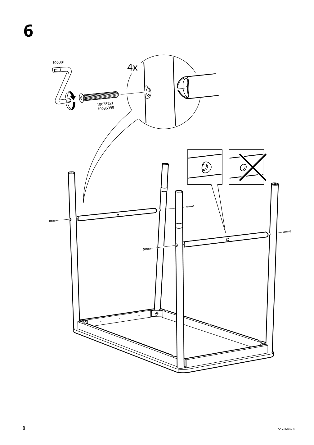 Assembly instructions for IKEA Tommaryd underframe anthracite | Page 8 - IKEA TOMMARYD table 493.875.28