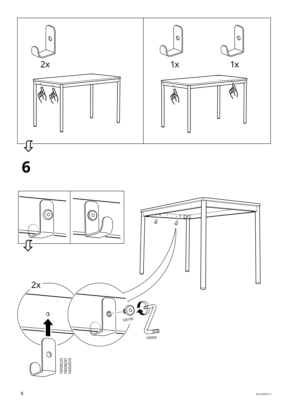 Assembly instructions for IKEA Tommaryd underframe anthracite | Page 8 - IKEA TOMMARYD / LÄKTARE conference table and chairs 895.283.81