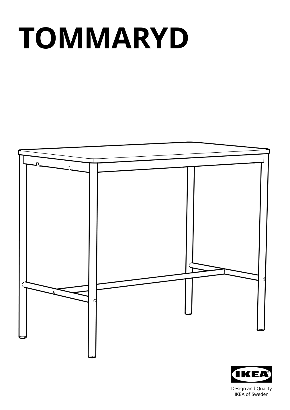 Assembly instructions for IKEA Tommaryd underframe white | Page 1 - IKEA TOMMARYD table 393.874.92