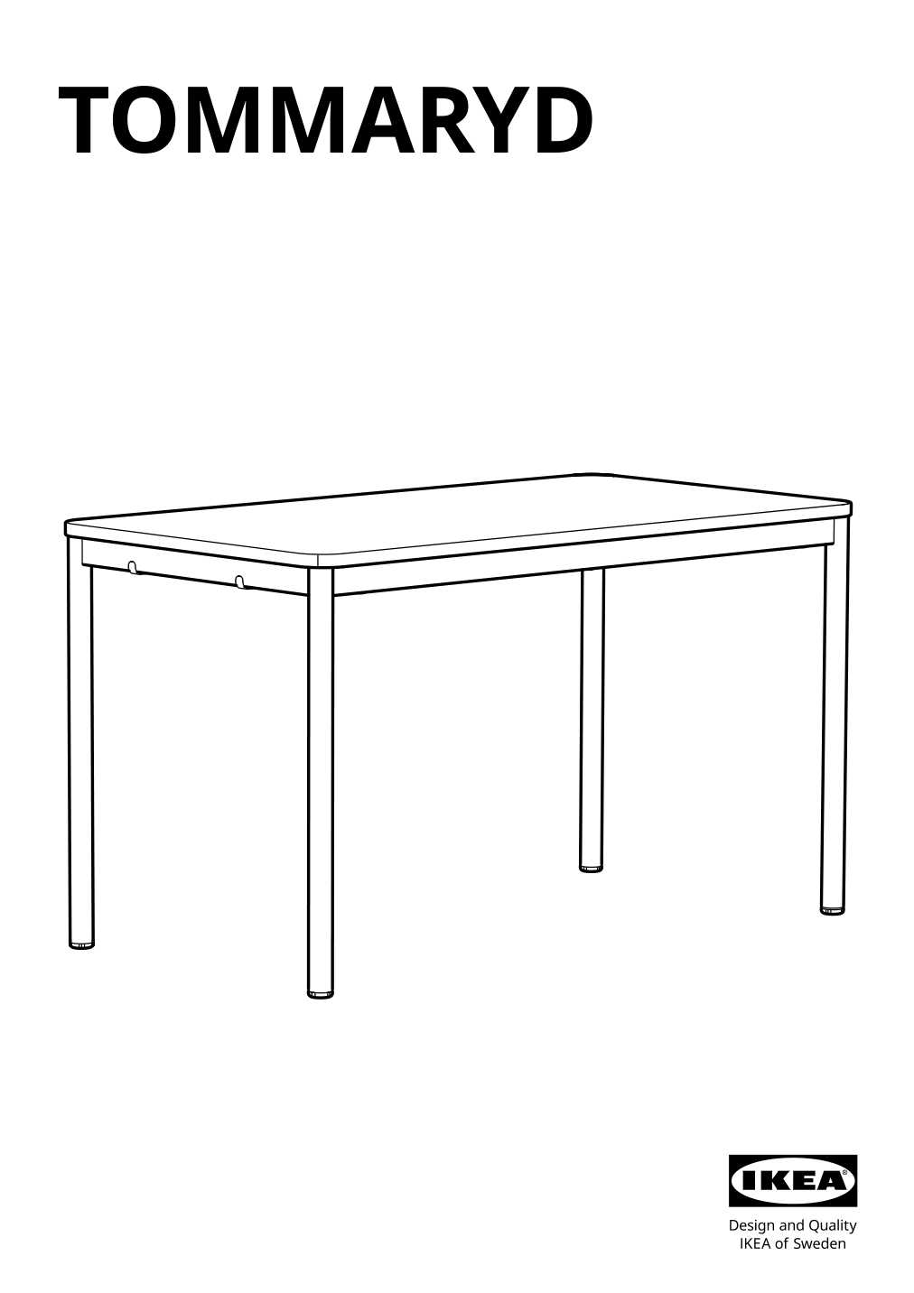 Assembly instructions for IKEA Tommaryd underframe white | Page 1 - IKEA TOMMARYD / LIDÅS table and 4 chairs 195.090.60