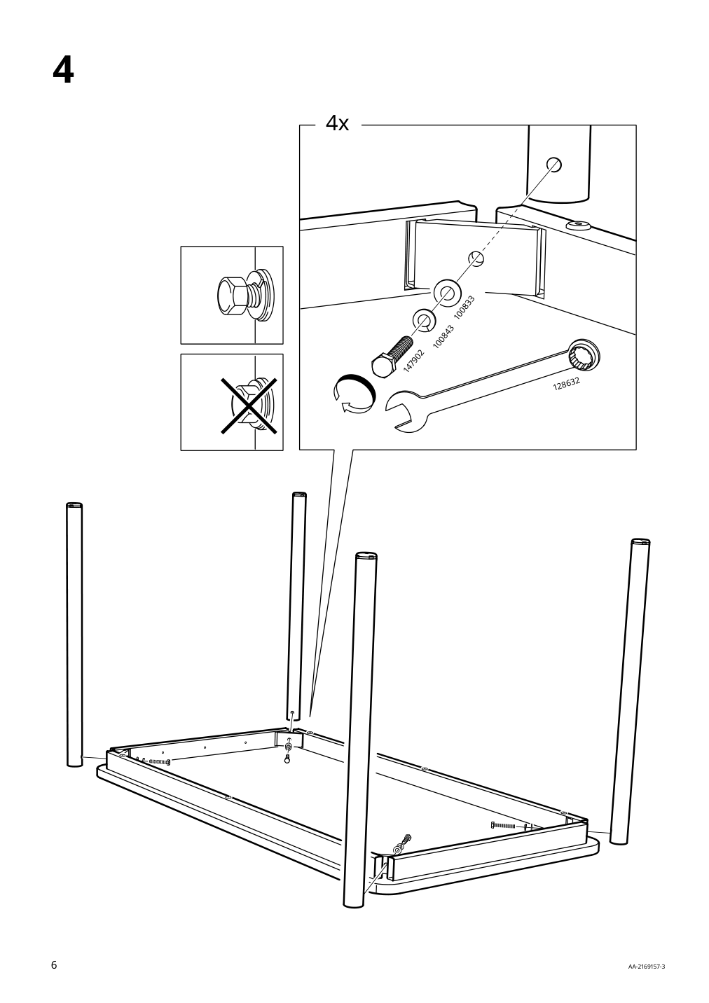 Assembly instructions for IKEA Tommaryd underframe white | Page 6 - IKEA TOMMARYD table 993.874.89