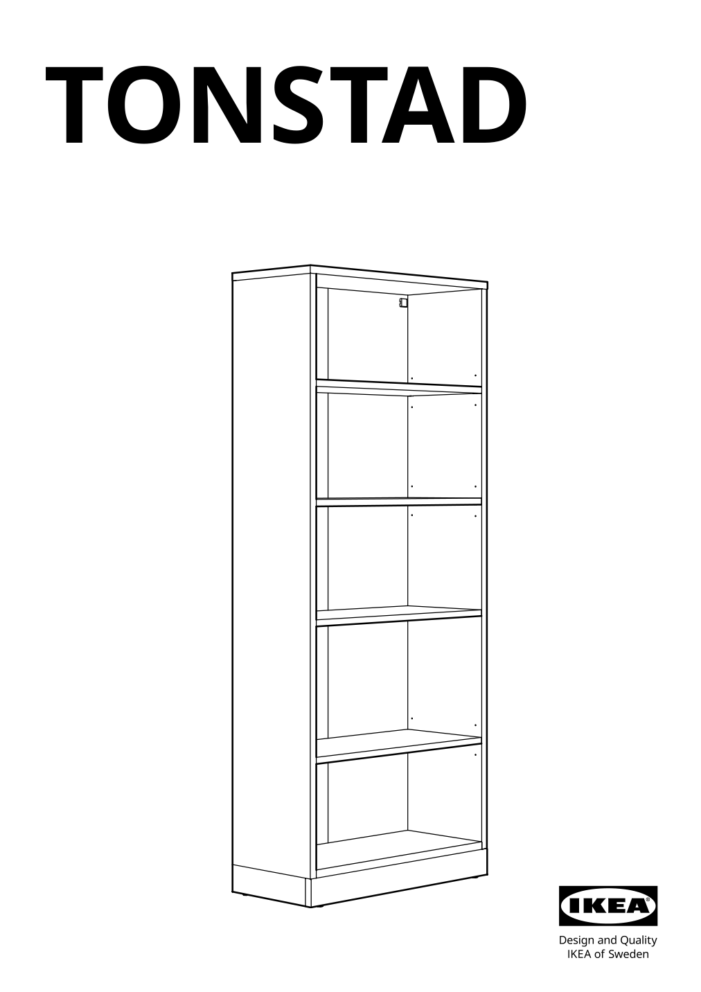 Assembly instructions for IKEA Tonstad bookcase brown stained oak veneer | Page 1 - IKEA TONSTAD storage with sliding glass doors 495.150.45