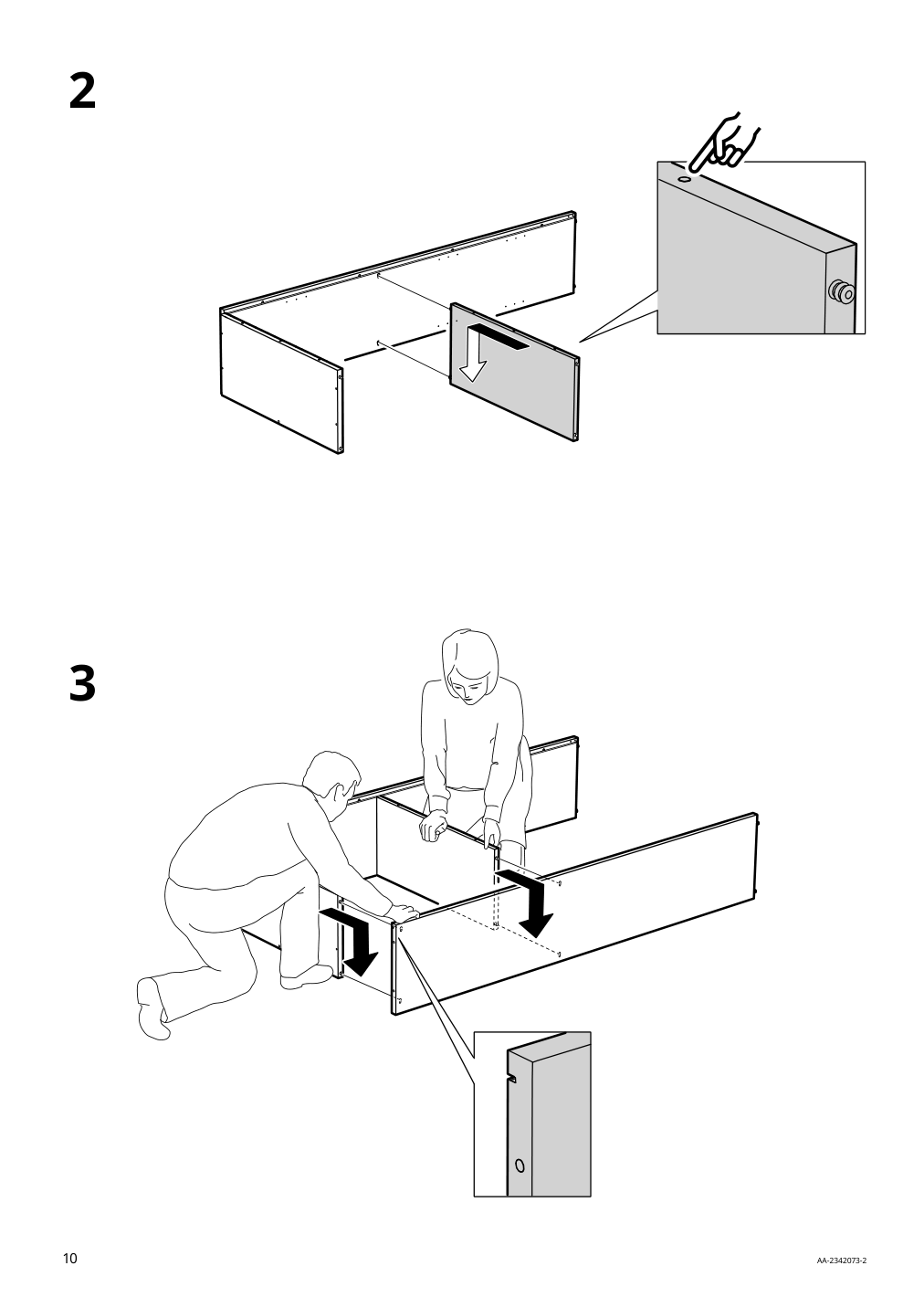 Assembly instructions for IKEA Tonstad bookcase brown stained oak veneer | Page 10 - IKEA TONSTAD storage with sliding glass doors 495.150.45