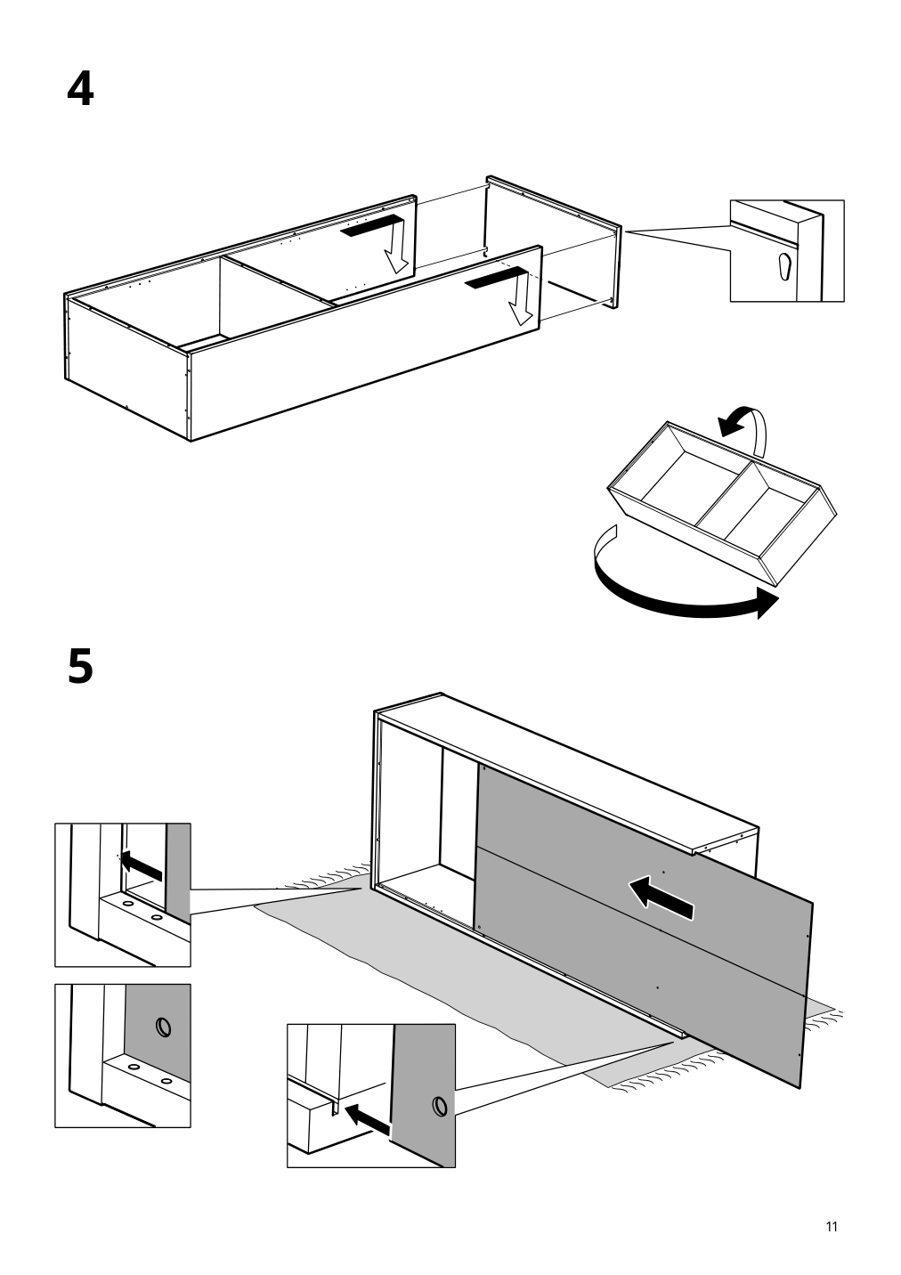 Assembly instructions for IKEA Tonstad bookcase brown stained oak veneer | Page 11 - IKEA TONSTAD storage with sliding glass doors 495.150.45