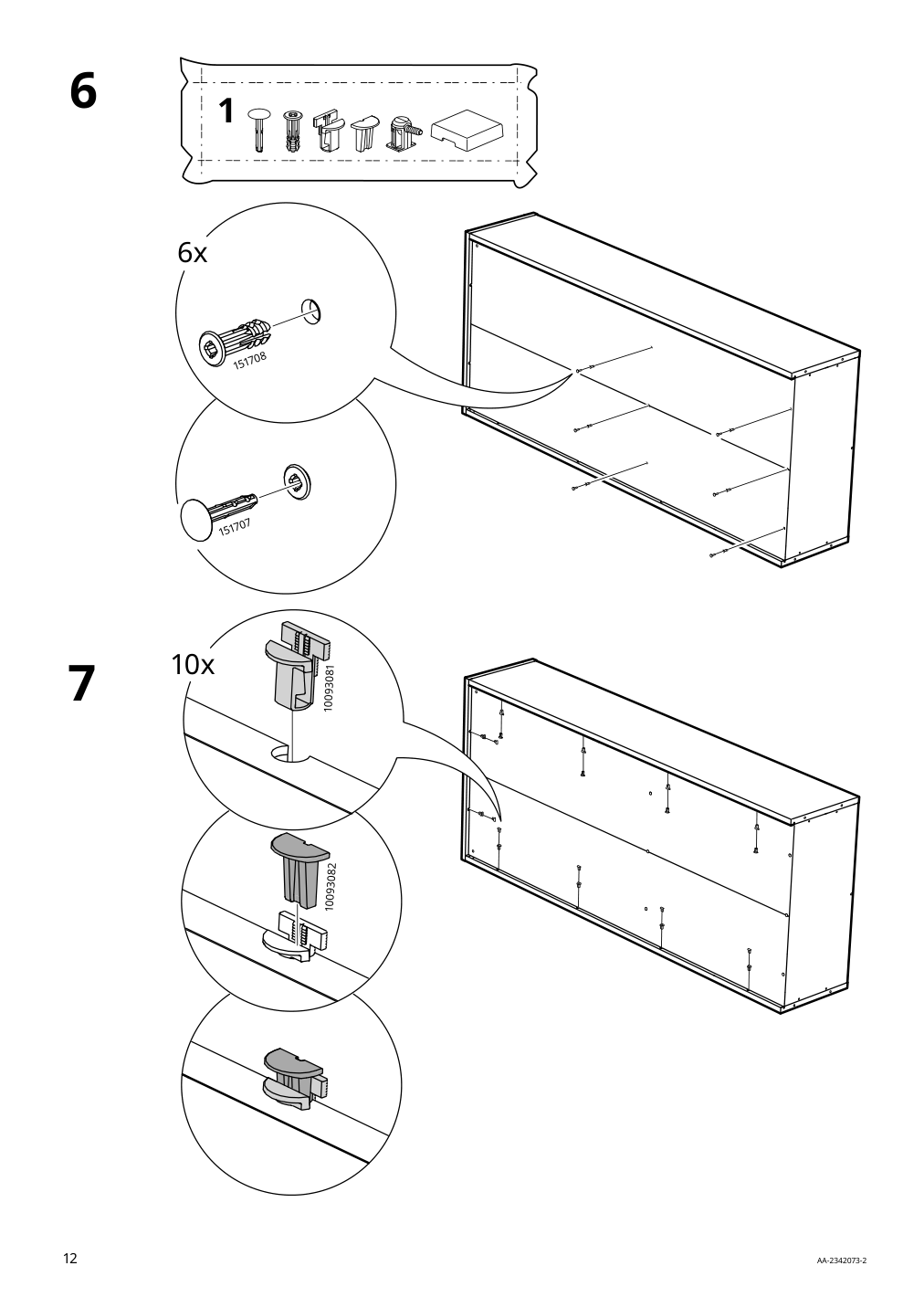 Assembly instructions for IKEA Tonstad bookcase brown stained oak veneer | Page 12 - IKEA TONSTAD storage with sliding glass doors 495.150.45