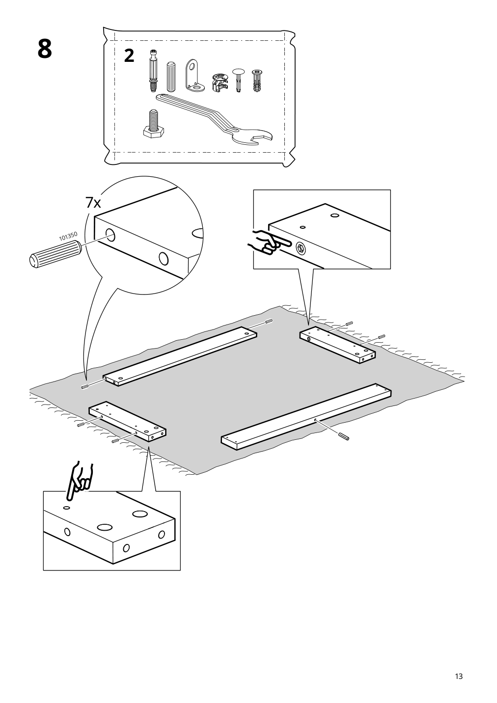 Assembly instructions for IKEA Tonstad bookcase brown stained oak veneer | Page 13 - IKEA TONSTAD storage with sliding glass doors 495.150.45