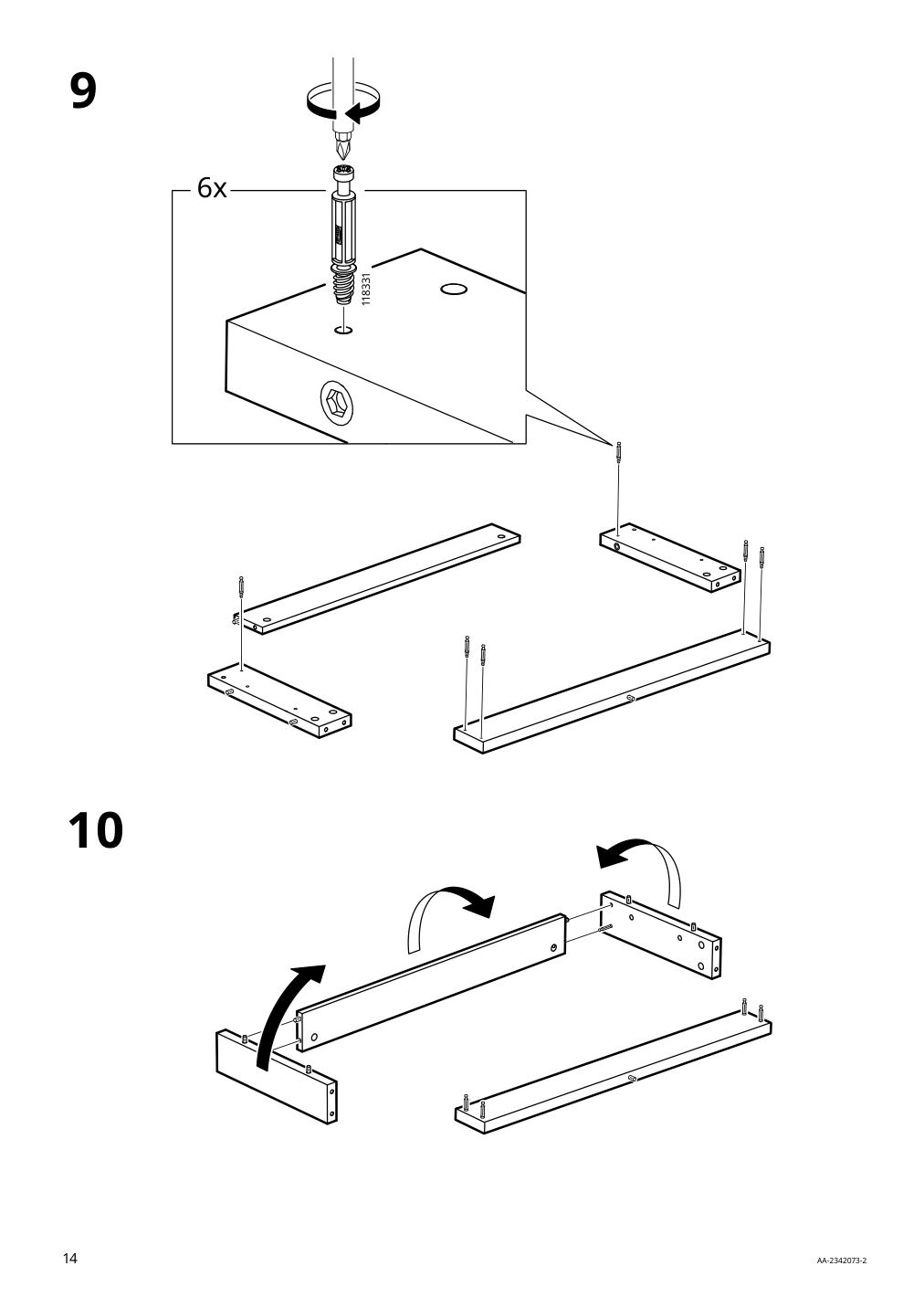 Assembly instructions for IKEA Tonstad bookcase brown stained oak veneer | Page 14 - IKEA TONSTAD storage with sliding glass doors 495.150.45