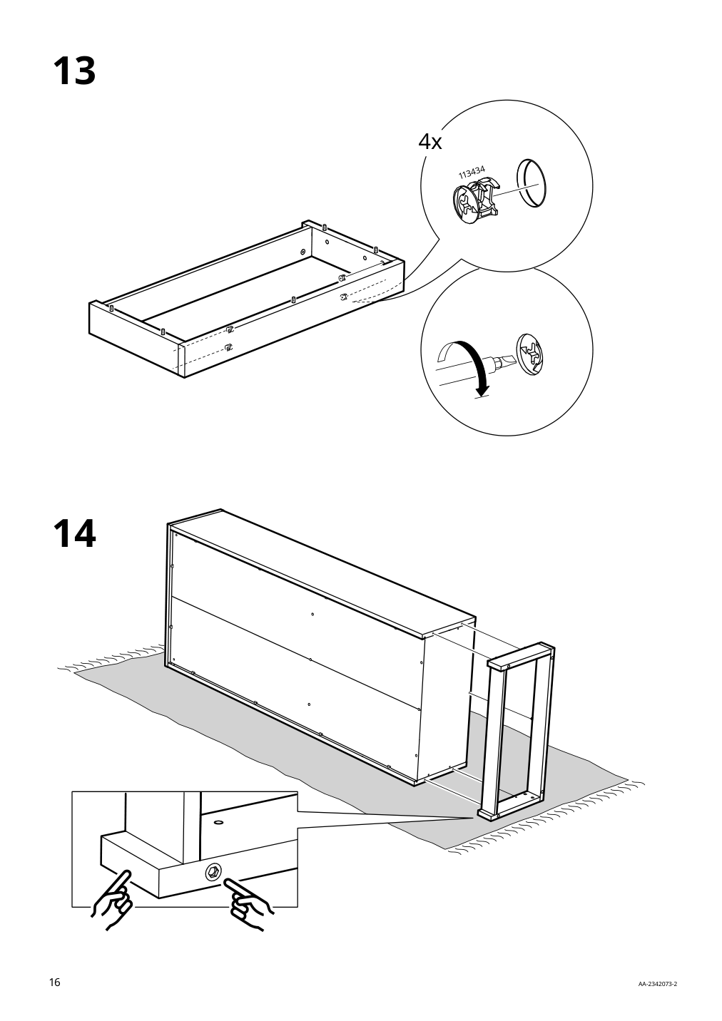 Assembly instructions for IKEA Tonstad bookcase brown stained oak veneer | Page 16 - IKEA TONSTAD storage with sliding glass doors 495.150.45