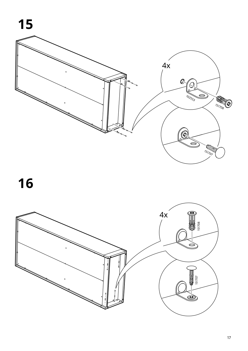 Assembly instructions for IKEA Tonstad bookcase brown stained oak veneer | Page 17 - IKEA TONSTAD storage with sliding glass doors 495.150.45