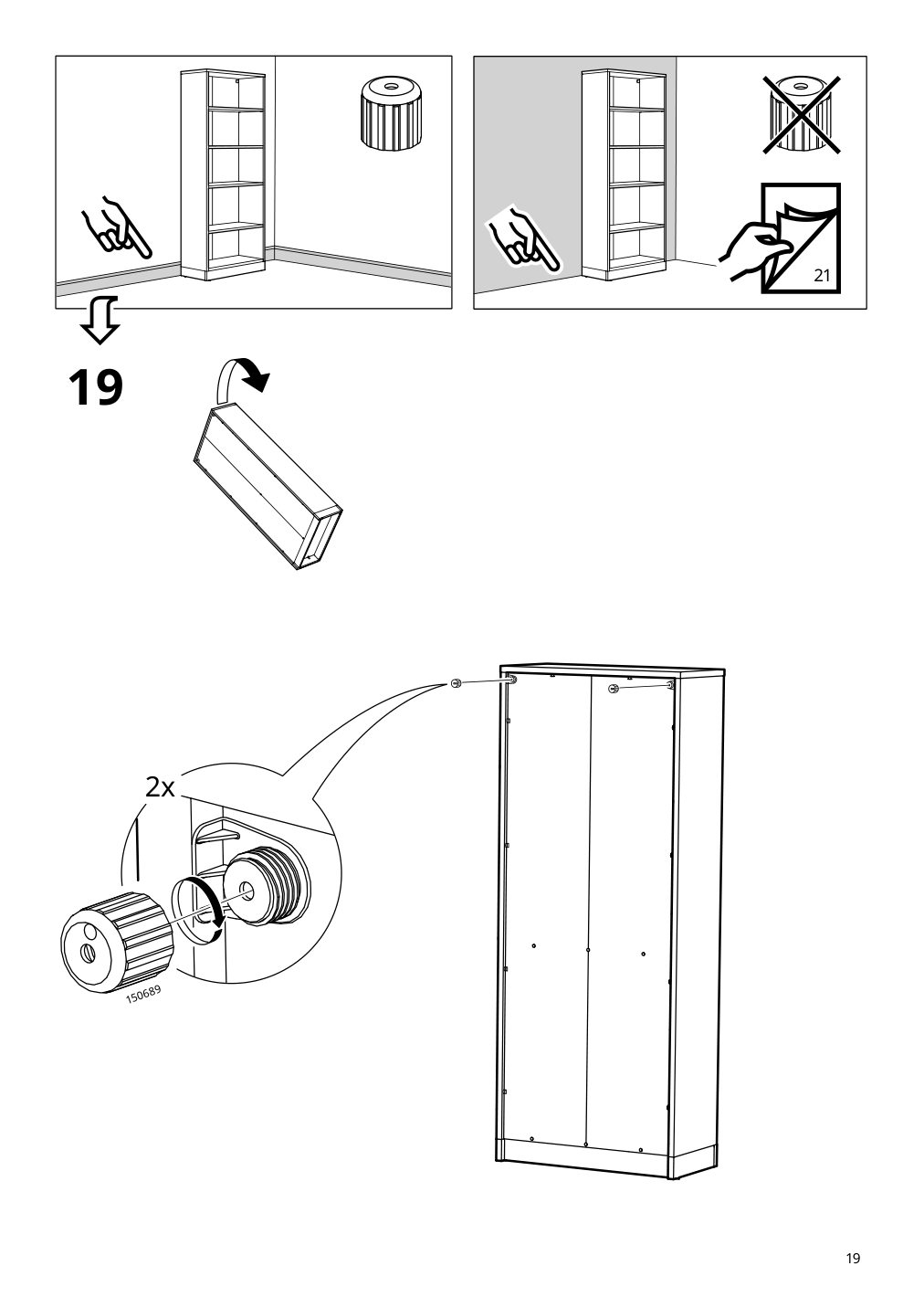 Assembly instructions for IKEA Tonstad bookcase brown stained oak veneer | Page 19 - IKEA TONSTAD storage with sliding glass doors 495.150.45