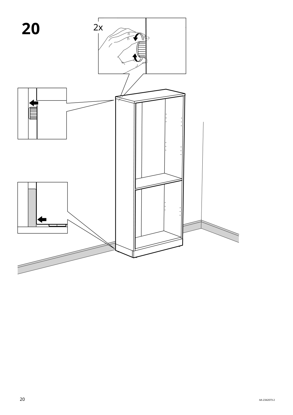 Assembly instructions for IKEA Tonstad bookcase brown stained oak veneer | Page 20 - IKEA TONSTAD storage with sliding glass doors 495.150.45