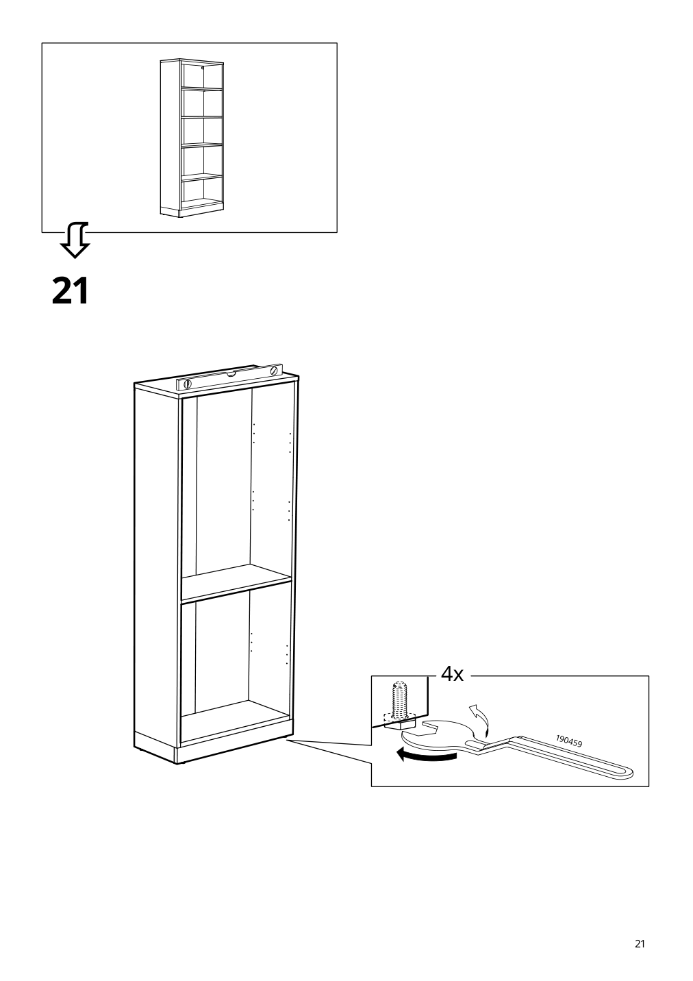 Assembly instructions for IKEA Tonstad bookcase brown stained oak veneer | Page 21 - IKEA TONSTAD storage with sliding glass doors 495.150.45