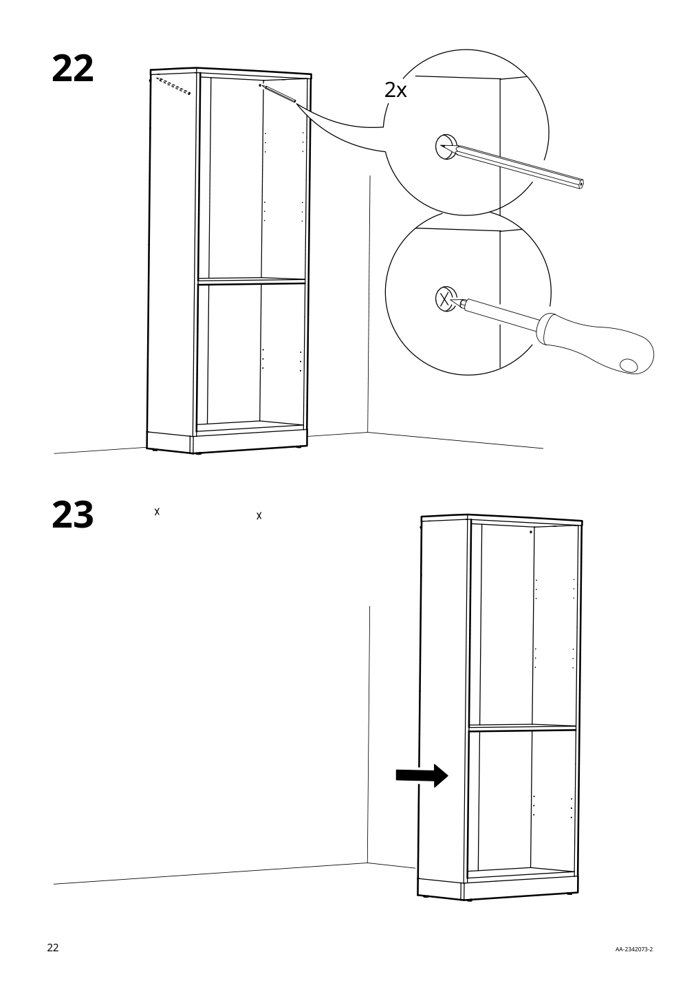 Assembly instructions for IKEA Tonstad bookcase brown stained oak veneer | Page 22 - IKEA TONSTAD storage with sliding glass doors 495.150.45