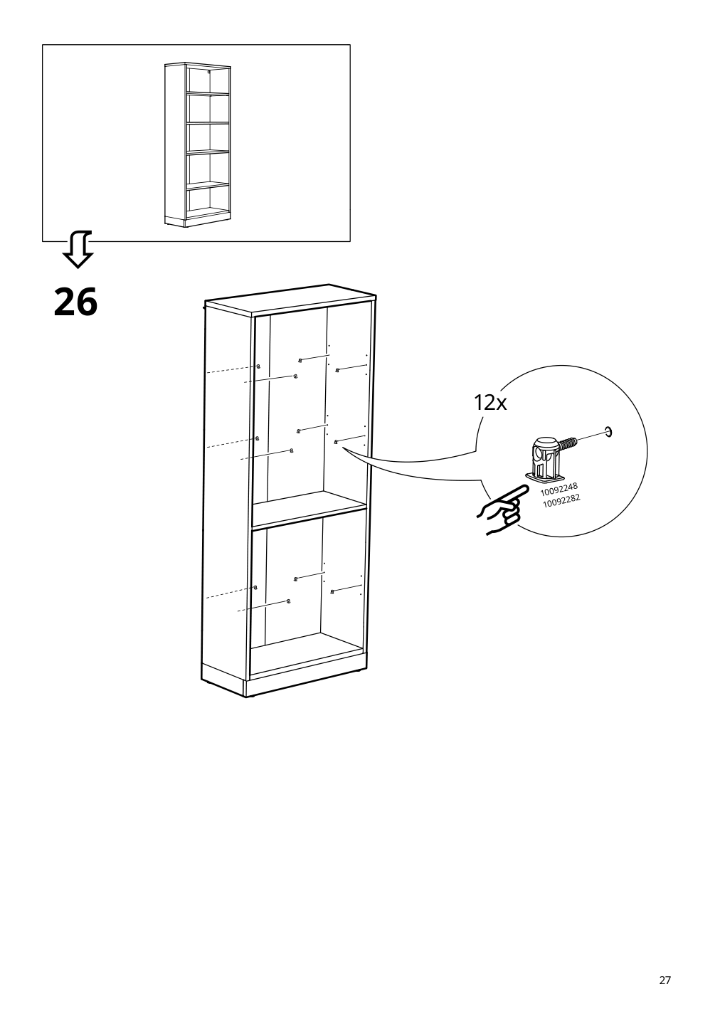 Assembly instructions for IKEA Tonstad bookcase brown stained oak veneer | Page 27 - IKEA TONSTAD storage with sliding glass doors 495.150.45