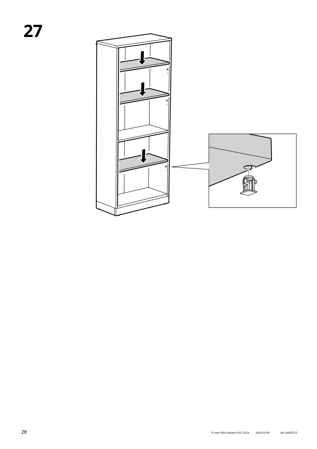 Assembly instructions for IKEA Tonstad bookcase brown stained oak veneer | Page 28 - IKEA TONSTAD storage with sliding glass doors 495.150.45