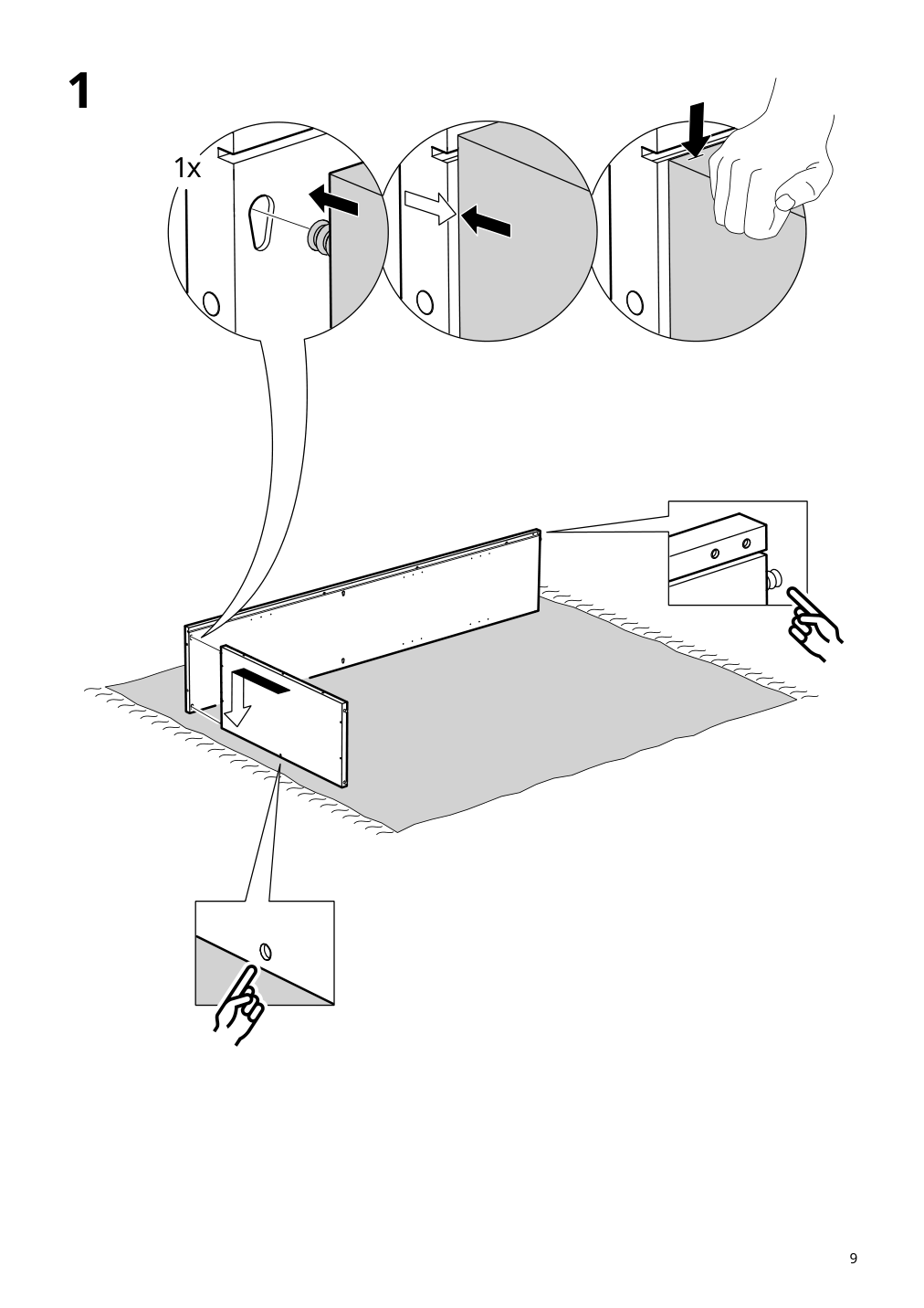 Assembly instructions for IKEA Tonstad bookcase brown stained oak veneer | Page 9 - IKEA TONSTAD storage with sliding glass doors 495.150.45