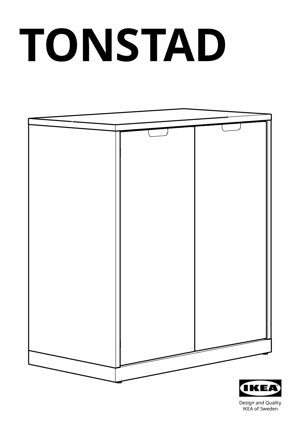 Assembly instructions for IKEA Tonstad cabinet with doors off white | Page 1 - IKEA TONSTAD storage combination w sliding doors 395.717.63