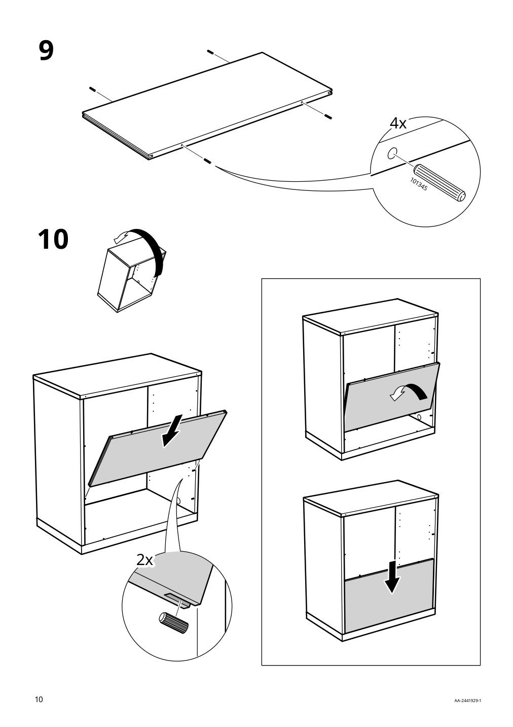 Assembly instructions for IKEA Tonstad cabinet with doors off white | Page 10 - IKEA TONSTAD storage combination w sliding doors 395.717.63