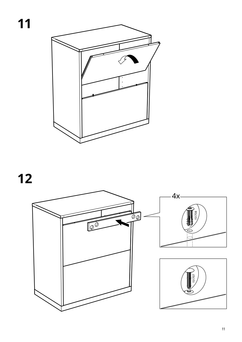 Assembly instructions for IKEA Tonstad cabinet with doors off white | Page 11 - IKEA TONSTAD storage combination w sliding doors 395.717.63