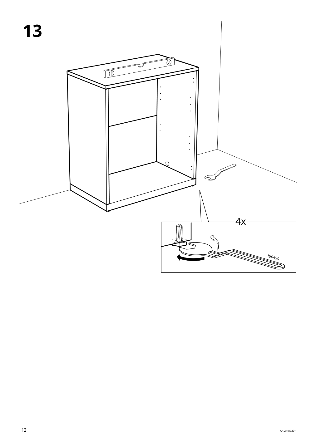 Assembly instructions for IKEA Tonstad cabinet with doors off white | Page 12 - IKEA TONSTAD storage combination w sliding doors 395.717.63