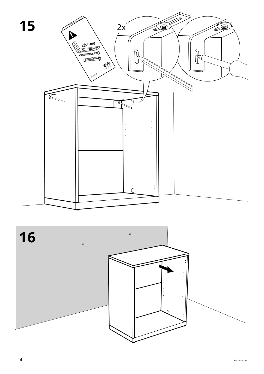 Assembly instructions for IKEA Tonstad cabinet with doors off white | Page 14 - IKEA TONSTAD storage combination w sliding doors 395.717.63