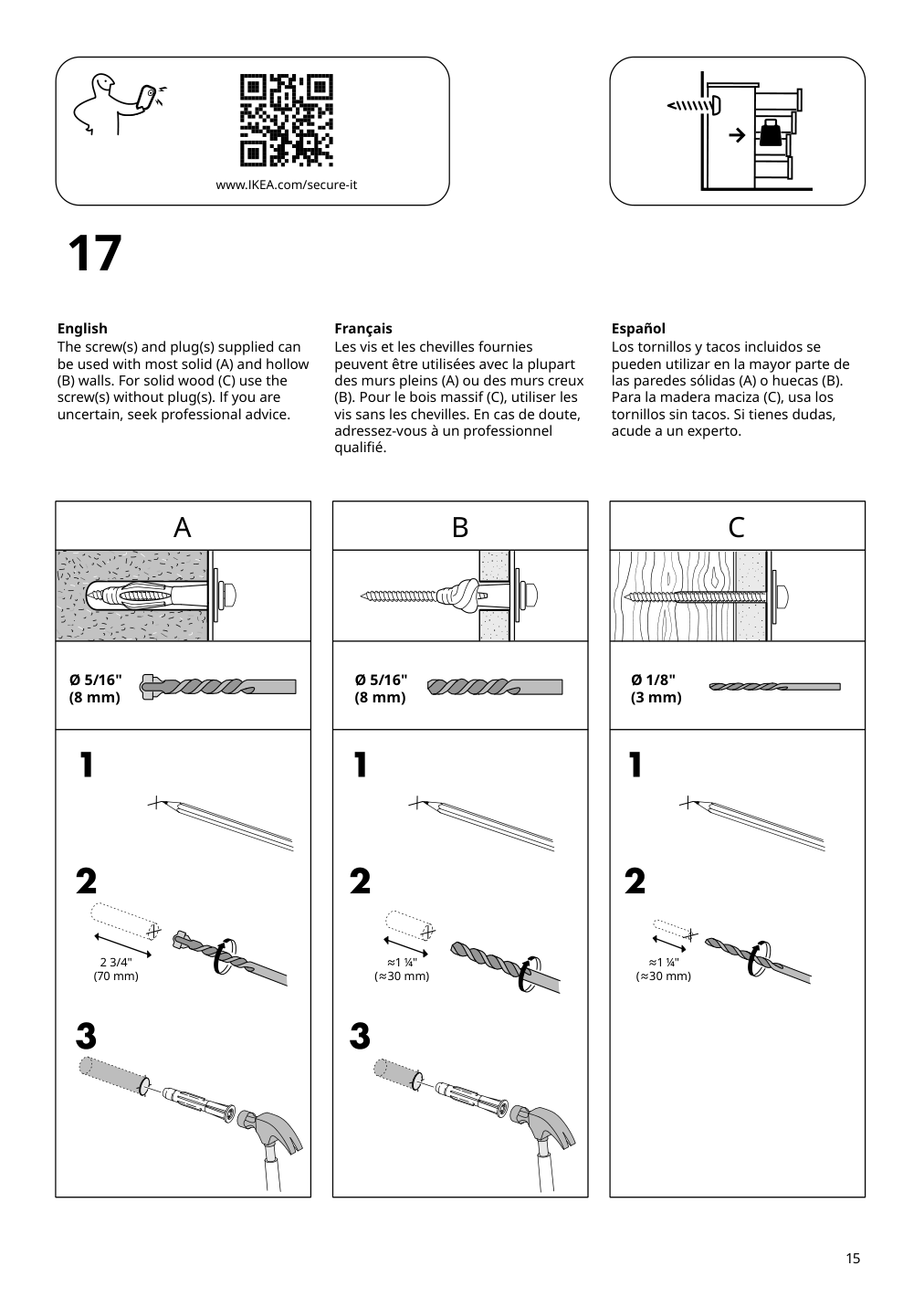 Assembly instructions for IKEA Tonstad cabinet with doors off white | Page 15 - IKEA TONSTAD storage combination w sliding doors 395.717.63