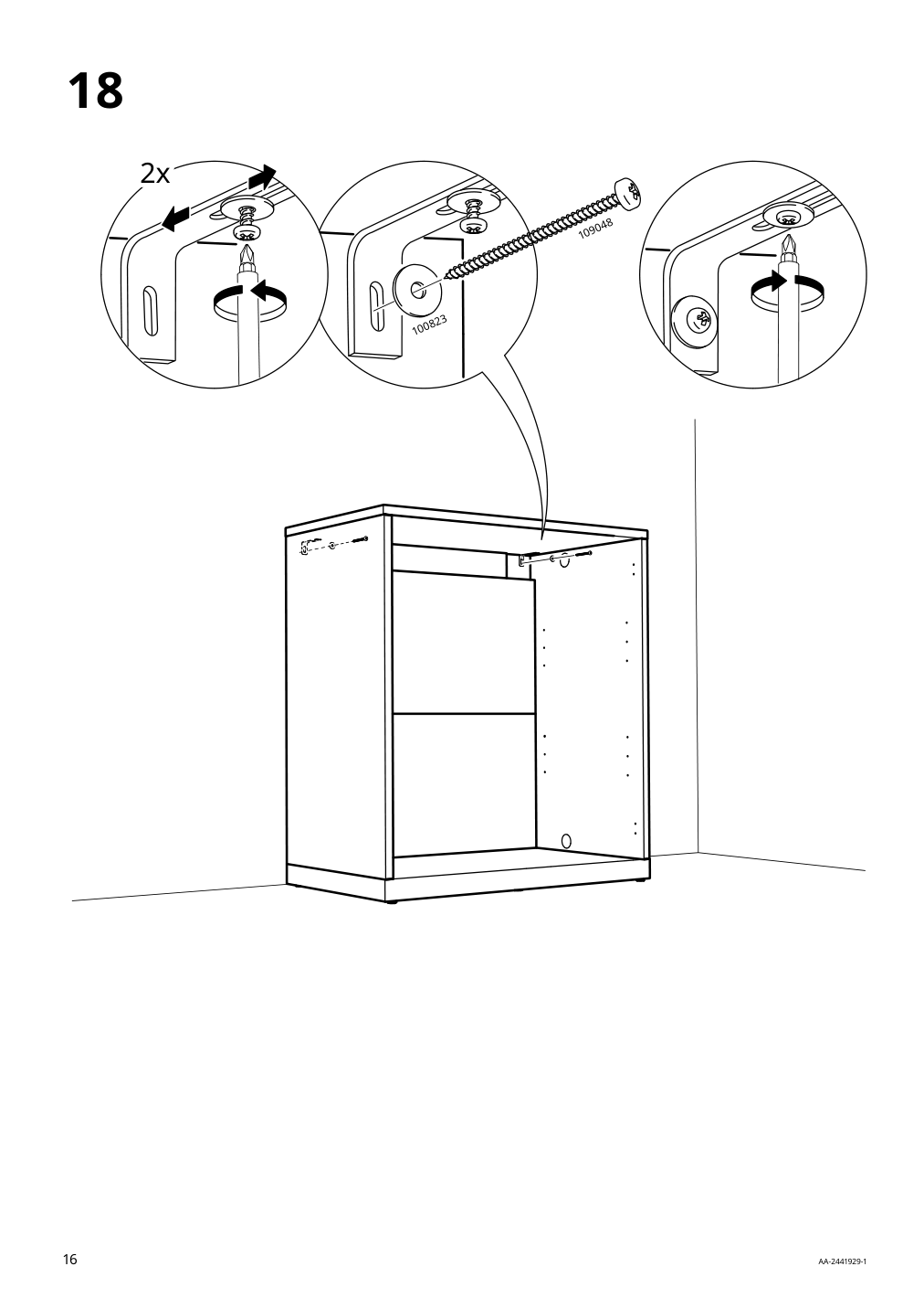 Assembly instructions for IKEA Tonstad cabinet with doors off white | Page 16 - IKEA TONSTAD storage combination w sliding doors 395.717.63