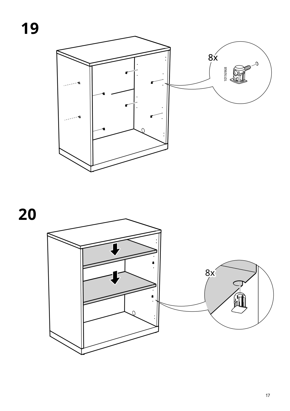 Assembly instructions for IKEA Tonstad cabinet with doors off white | Page 17 - IKEA TONSTAD storage combination w sliding doors 395.717.63