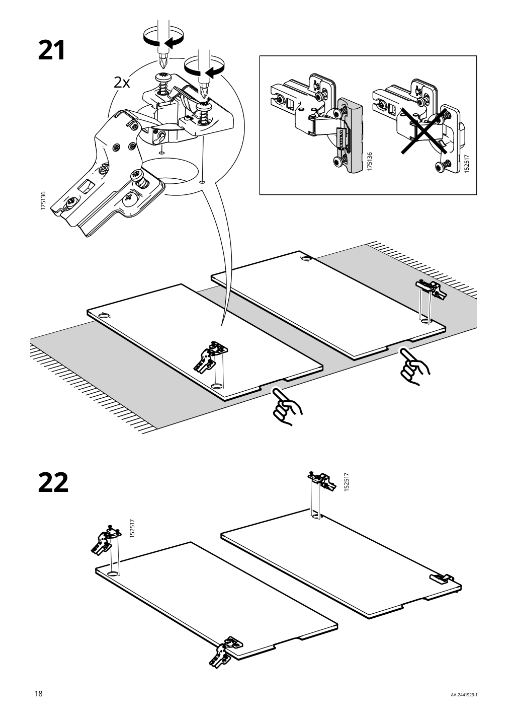 Assembly instructions for IKEA Tonstad cabinet with doors off white | Page 18 - IKEA TONSTAD storage combination w sliding doors 395.717.63