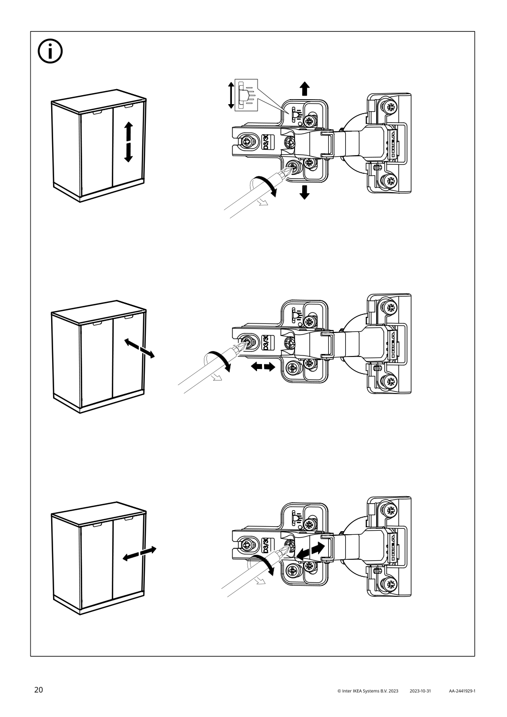 Assembly instructions for IKEA Tonstad cabinet with doors off white | Page 20 - IKEA TONSTAD storage combination w sliding doors 395.717.63