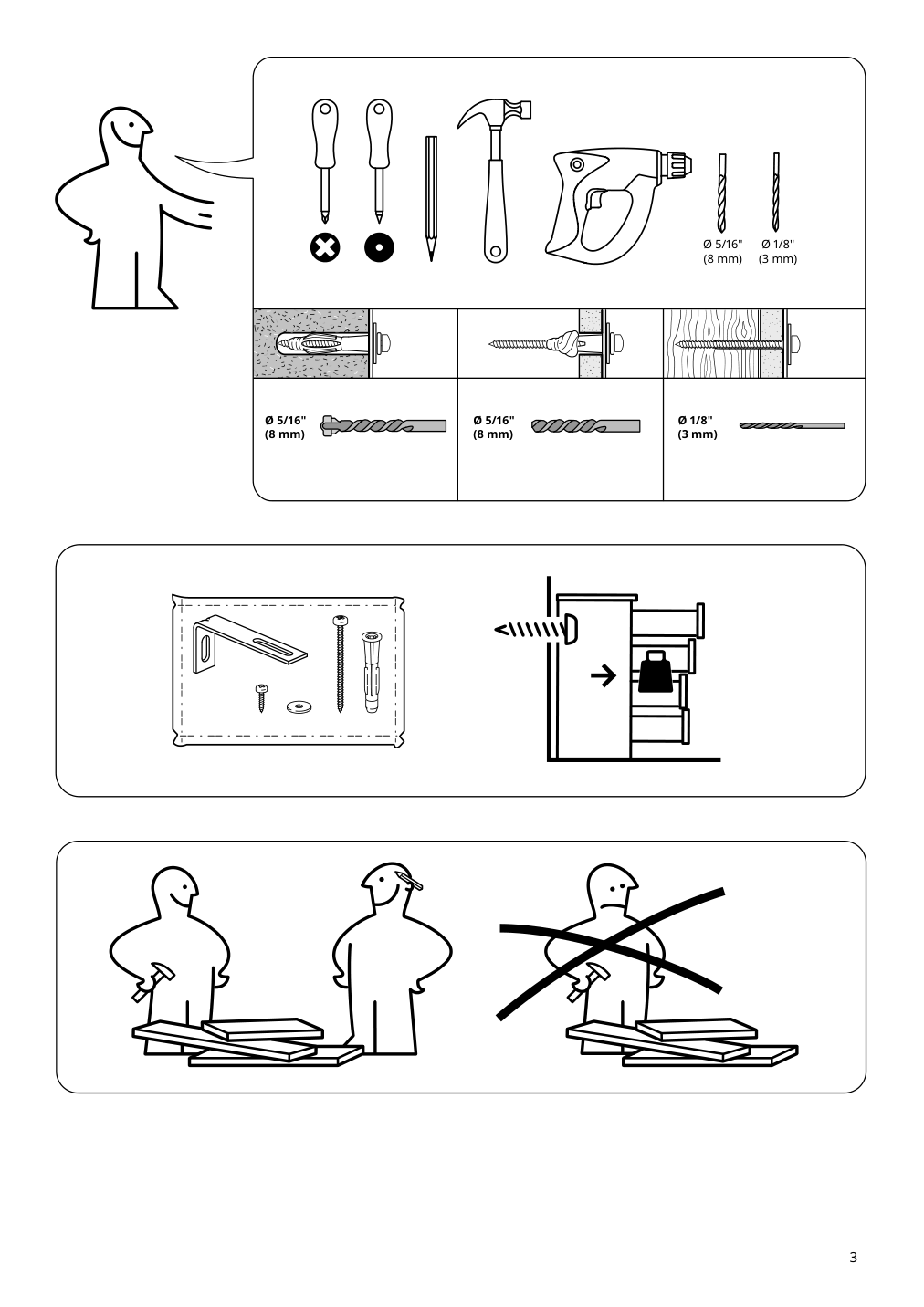 Assembly instructions for IKEA Tonstad cabinet with doors off white | Page 3 - IKEA TONSTAD storage combination w sliding doors 395.717.63