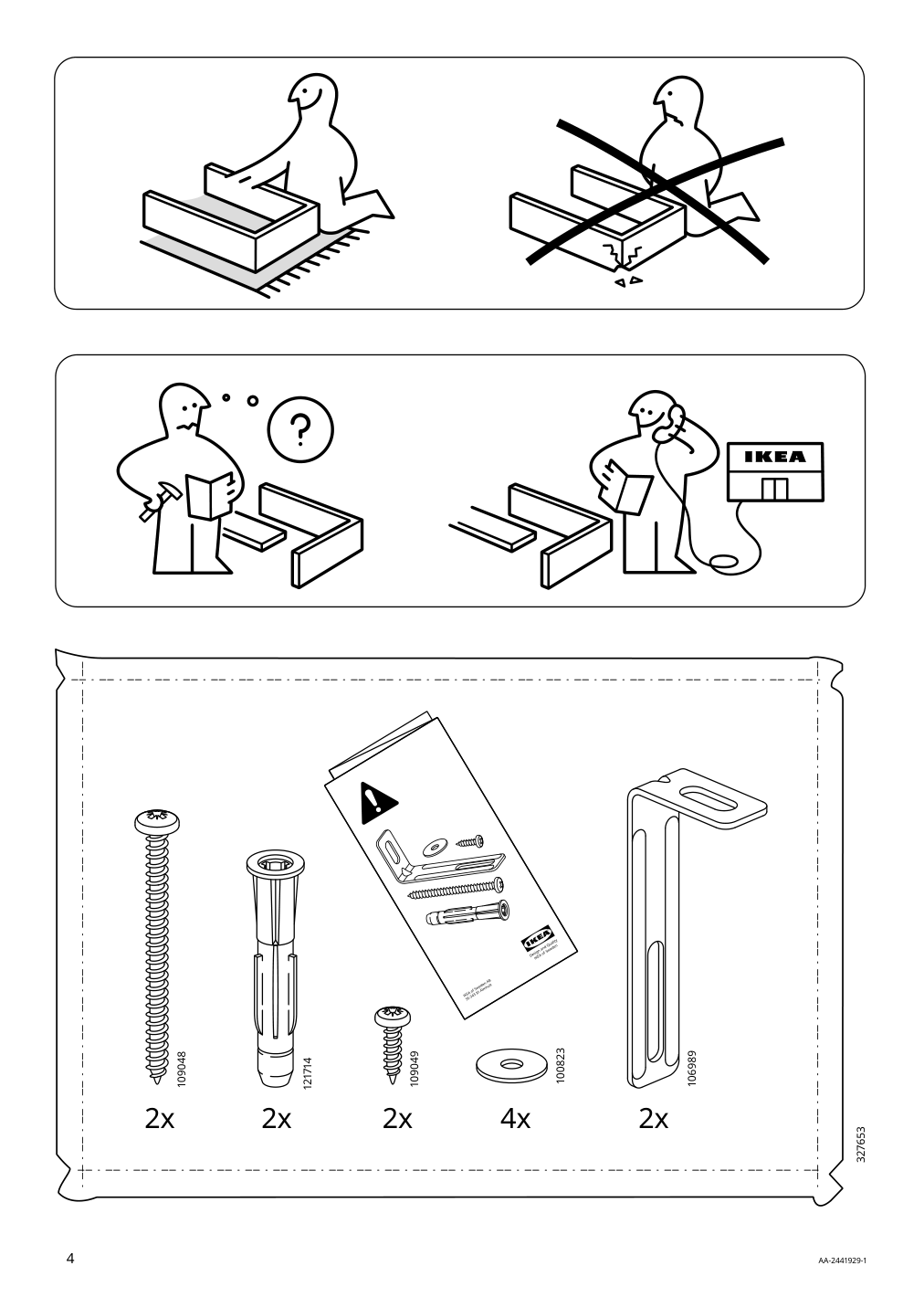 Assembly instructions for IKEA Tonstad cabinet with doors off white | Page 4 - IKEA TONSTAD storage combination w sliding doors 395.717.63