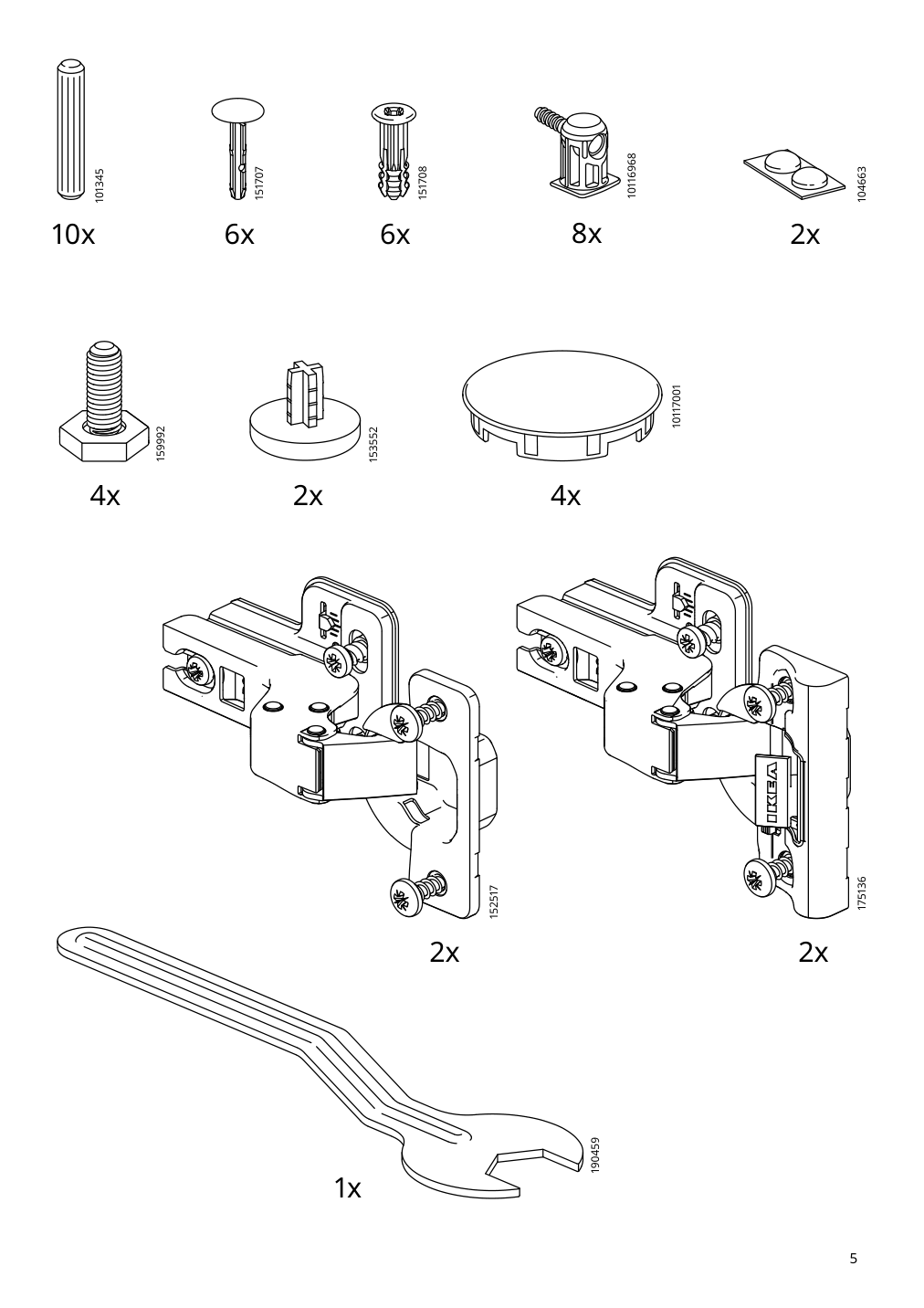 Assembly instructions for IKEA Tonstad cabinet with doors off white | Page 5 - IKEA TONSTAD storage combination w sliding doors 395.717.63