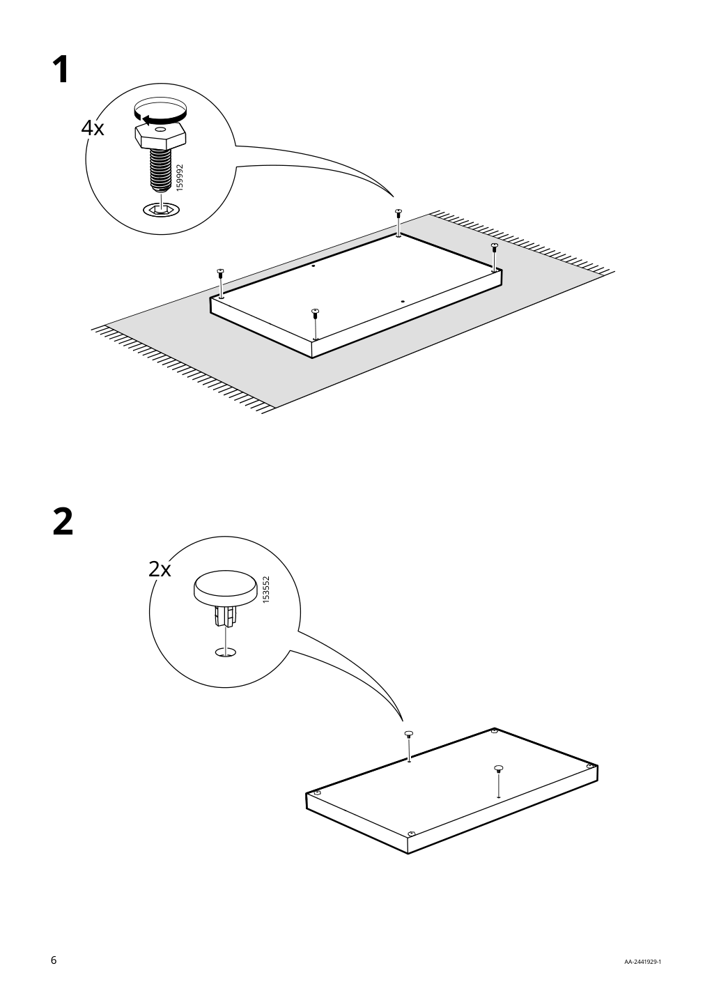 Assembly instructions for IKEA Tonstad cabinet with doors off white | Page 6 - IKEA TONSTAD storage combination w sliding doors 395.717.63