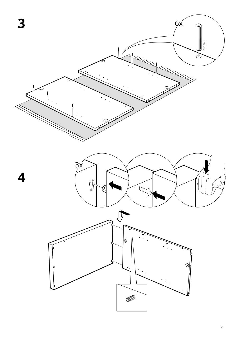 Assembly instructions for IKEA Tonstad cabinet with doors off white | Page 7 - IKEA TONSTAD storage combination w sliding doors 395.717.63